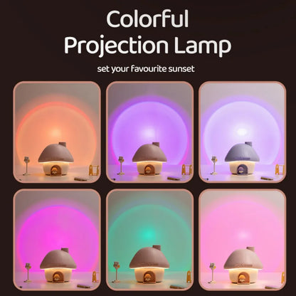 Cartoon Air Humidifier 300Ml Mini Essential Oil Aroma Diffusers Colorful Lighting Cute Mushroom House Home Ultrasonic Humidifier